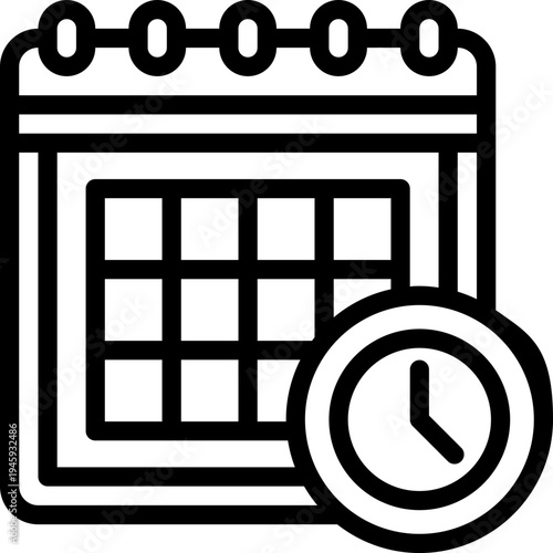 schedule line icon. Clean and minimalist vector icon for websites, mobile apps, presentations, and logos. Fully scalable and customizable for any project.