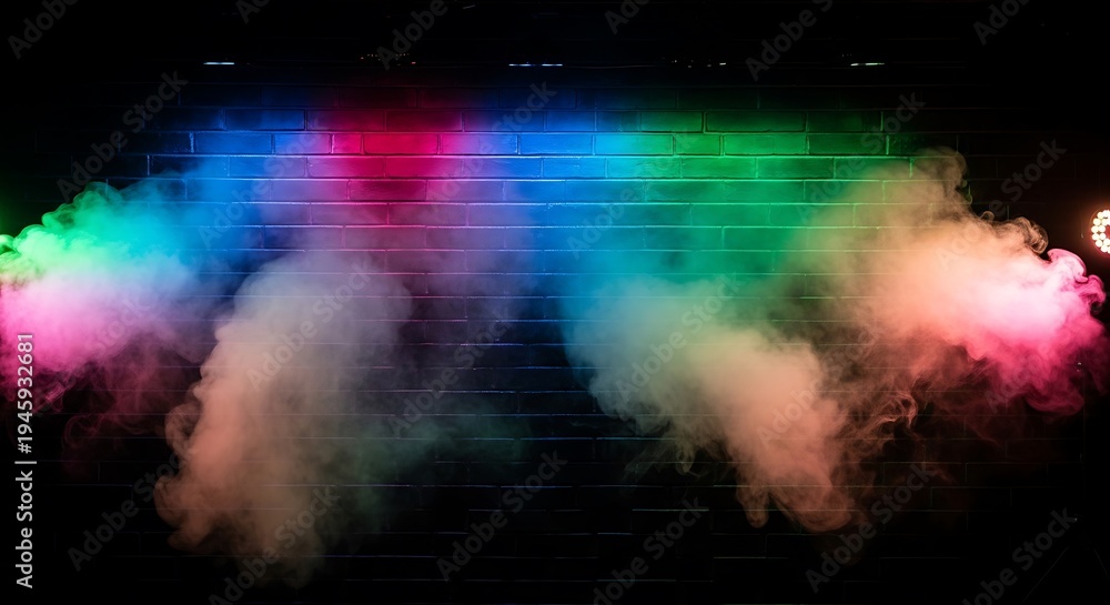Fototapeta premium Vibrant Colored Smoke Clouds on Black Background.