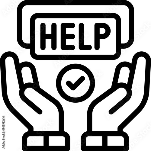 helping line icon. Clean and minimalist vector icon for websites, mobile apps, presentations, and logos. Fully scalable and customizable for any project.