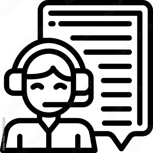 assistant line icon. Clean and minimalist vector icon for websites, mobile apps, presentations, and logos. Fully scalable and customizable for any project.