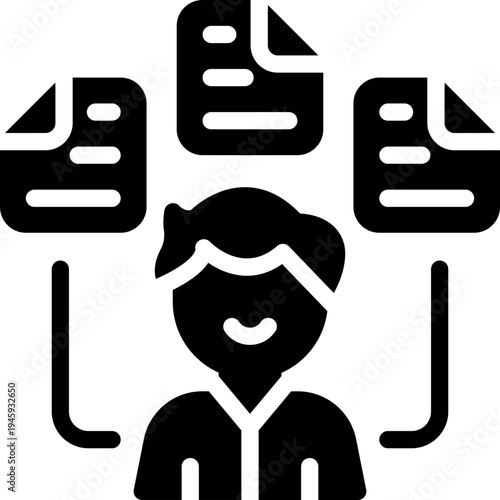 multitasking glyph icon. Strong and solid vector icon for websites, mobile interfaces, presentations, and visual branding. High quality and easy to edit.