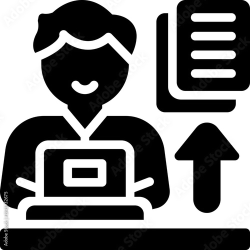 data entry glyph icon. Strong and solid vector icon for websites, mobile interfaces, presentations, and visual branding. High quality and easy to edit.