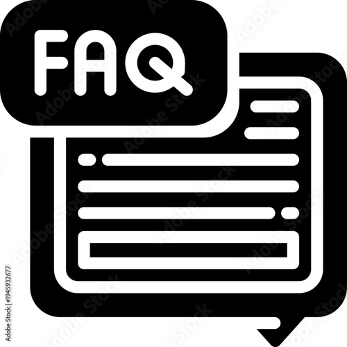 faq glyph icon. Strong and solid vector icon for websites, mobile interfaces, presentations, and visual branding. High quality and easy to edit.