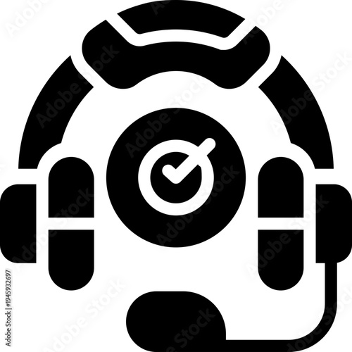 headphone glyph icon. Strong and solid vector icon for websites, mobile interfaces, presentations, and visual branding. High quality and easy to edit.