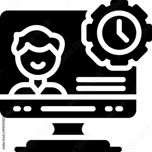 productivity glyph icon. Strong and solid vector icon for websites, mobile interfaces, presentations, and visual branding. High quality and easy to edit.