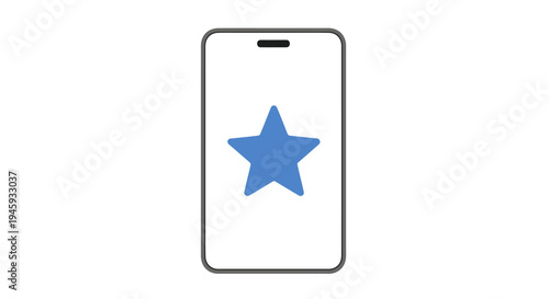 Smartphone with blue star on screen.