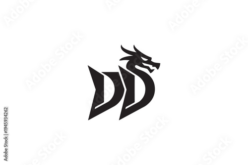Dynamic dd logo featuring an integrated dragon head symbol for brand identity