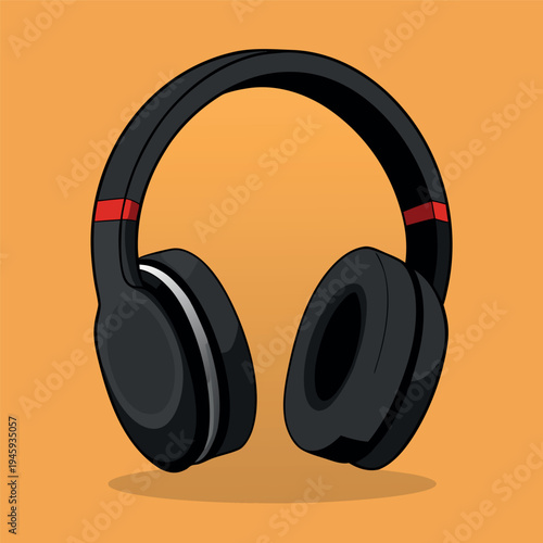 Black modern headphones with soft ear cushions