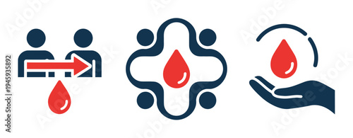 Blood Donation Vector Illustration Set