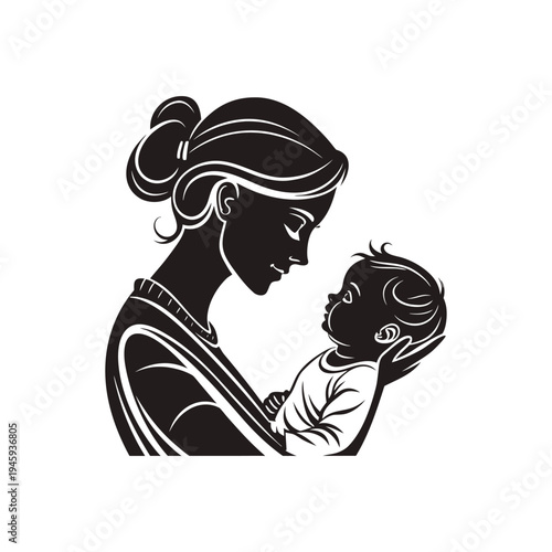 Mother tenderly holding her baby close, capturing a touching moment of pure affection, nurturing care, and unconditional love.