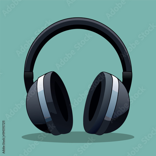Black modern headphones with soft ear cushions