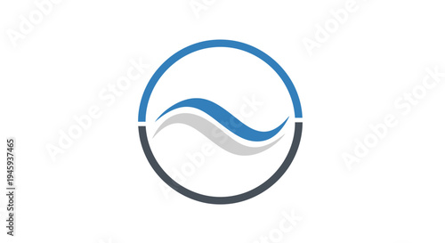 Stylized Wave Logo Design Element Circle.