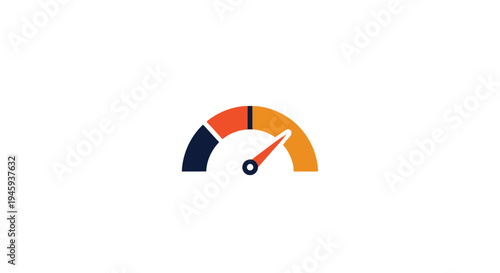 Speedometer Gauge with Red Needle Indicator.