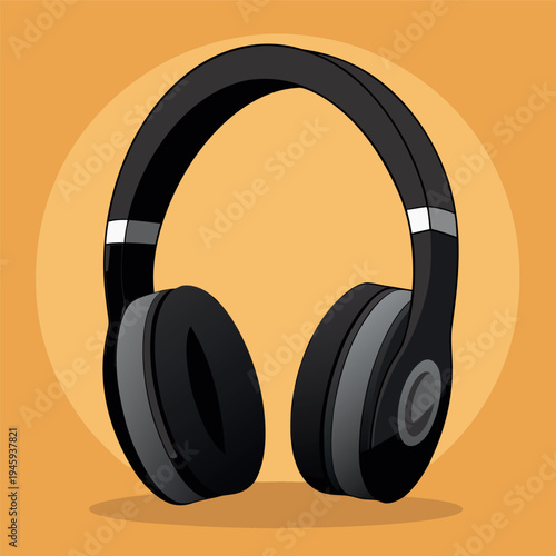 Black modern headphones with soft ear cushions