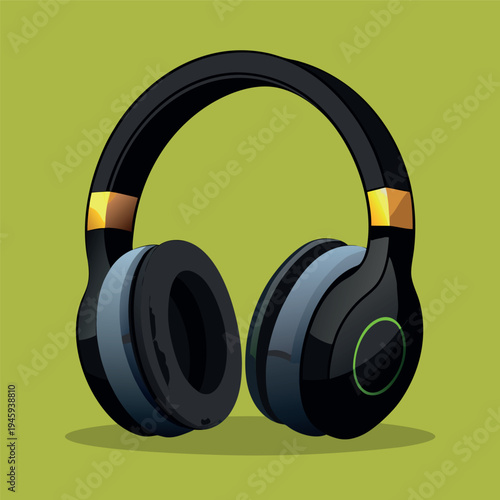 Black modern headphones with soft ear cushions