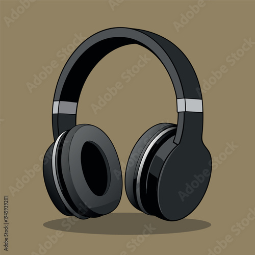 Black modern headphones with soft ear cushions
