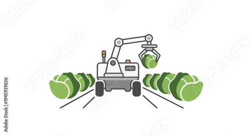 Tennis Ball Machine Collecting Balls.