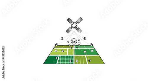 Tennis court with windmill graphic design.