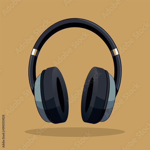 Black modern headphones with soft ear cushions