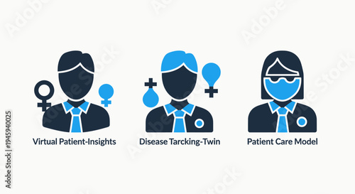 Virtual patient and disease tracking icons: healthcare insights and care model innovation