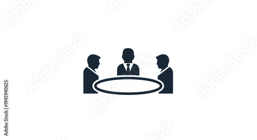 Three Business People Meeting Around Table.