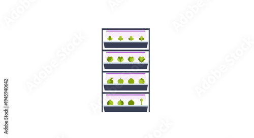 Vertical Stacked Small Green Plants.