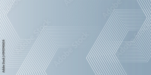 Abstract hexagonal line on gradation gray background. Modern geometric line art design vector illustration background