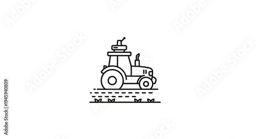 Tractor Icon Agricultural Vehicle Equipment.