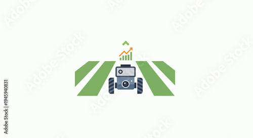 Tractor on a green road ahead.