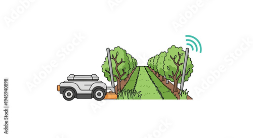 Tractor pulling orange farm equipment.