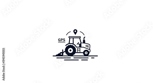 Tractor with GPS Navigation System.