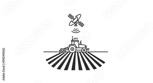 Tractor with satellite technology farming.