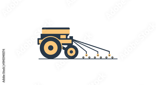 Tractor with Seeder Attachment Equipment.
