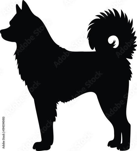 Outline Siberian Husky dog silhouette vector