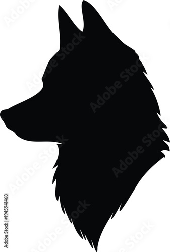 Minimal clean line Siberian Husky silhouette icon