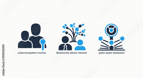 Environmental icons for urban ecosystem monitoring and biodiversity sensor network dashboards
