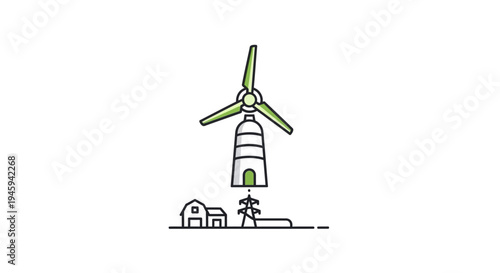 Wind turbine farm renewable energy system.