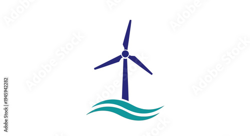 Wind Turbine Icon Renewable Energy Source.
