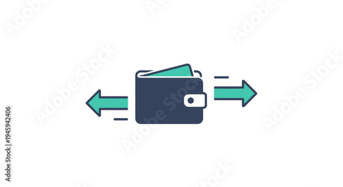 Wallet with Cash Transfer Illustration.
