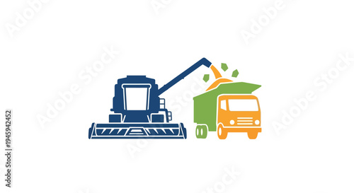 Waste management truck and compactor machine.