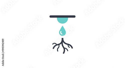 Water Drop Irrigation System Icon.