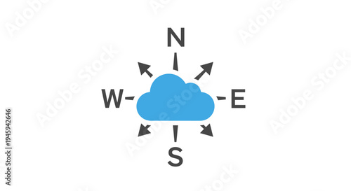 Weather Cloud Direction Indicator Symbol.