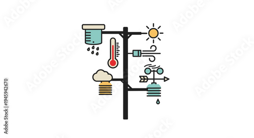 Weather forecast diagram with symbols.