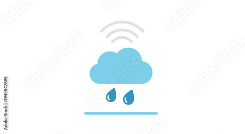 Weather forecast rain cloud symbol.