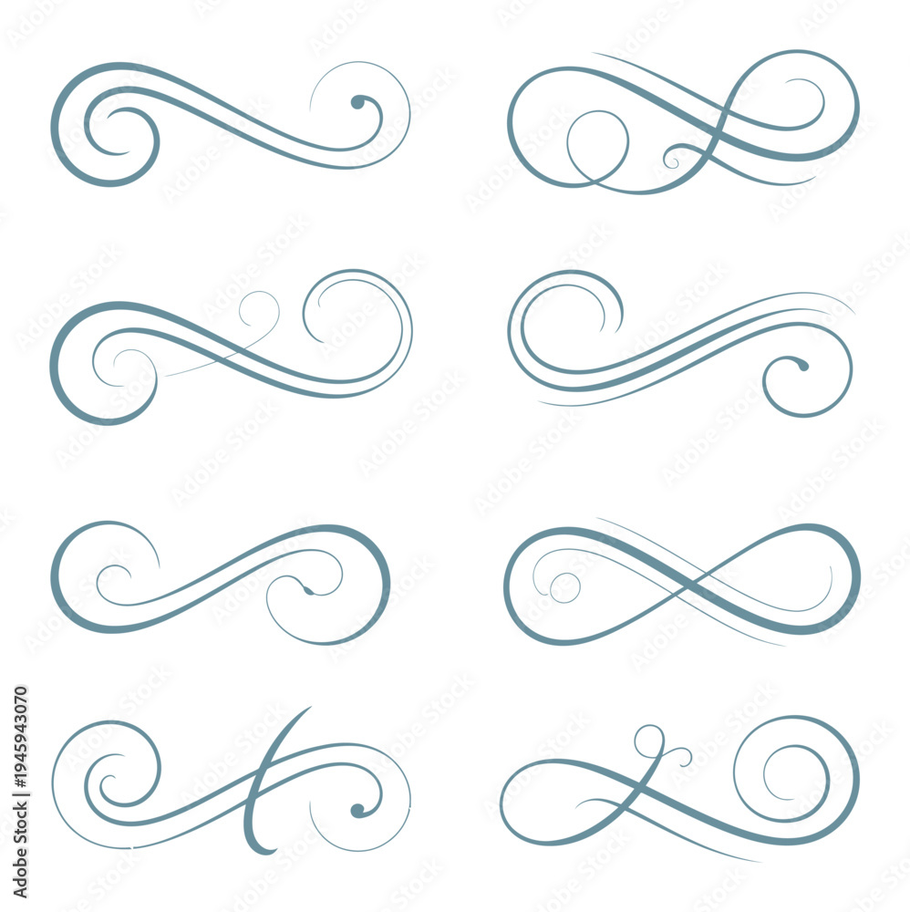 Fototapeta premium Elegant Swirl Flourish Vector Illustration