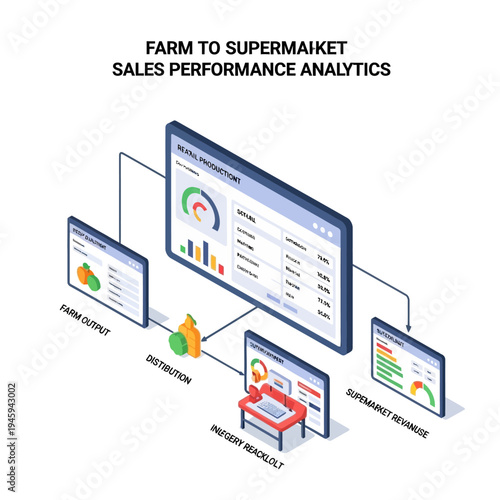Farm to Supermarket Sales Performance Analytics: Visualizing the entire supply chain from farm output to supermarket revenue with detailed data analysis.