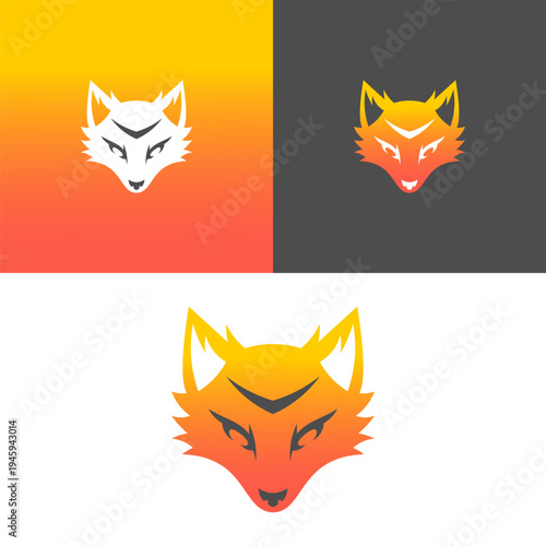 Aggressive Fox Head Emblem logo