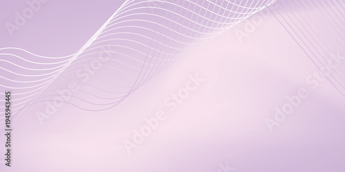 Soft purple abstract background with flowing white curved lines