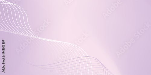 Soft purple abstract background with flowing white curved lines