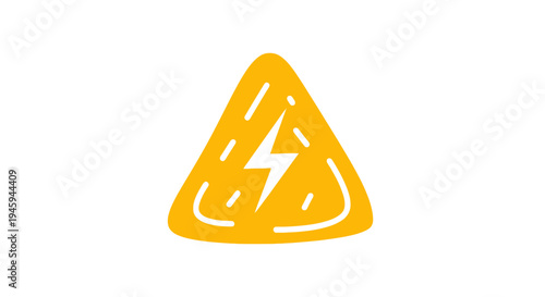 Yellow Warning Triangle with Lightning Bolt.